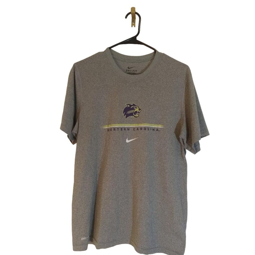 Nike Dri-Fit Shirt Women's Size Small Gray Short Sleeve Western Carolina Logo To